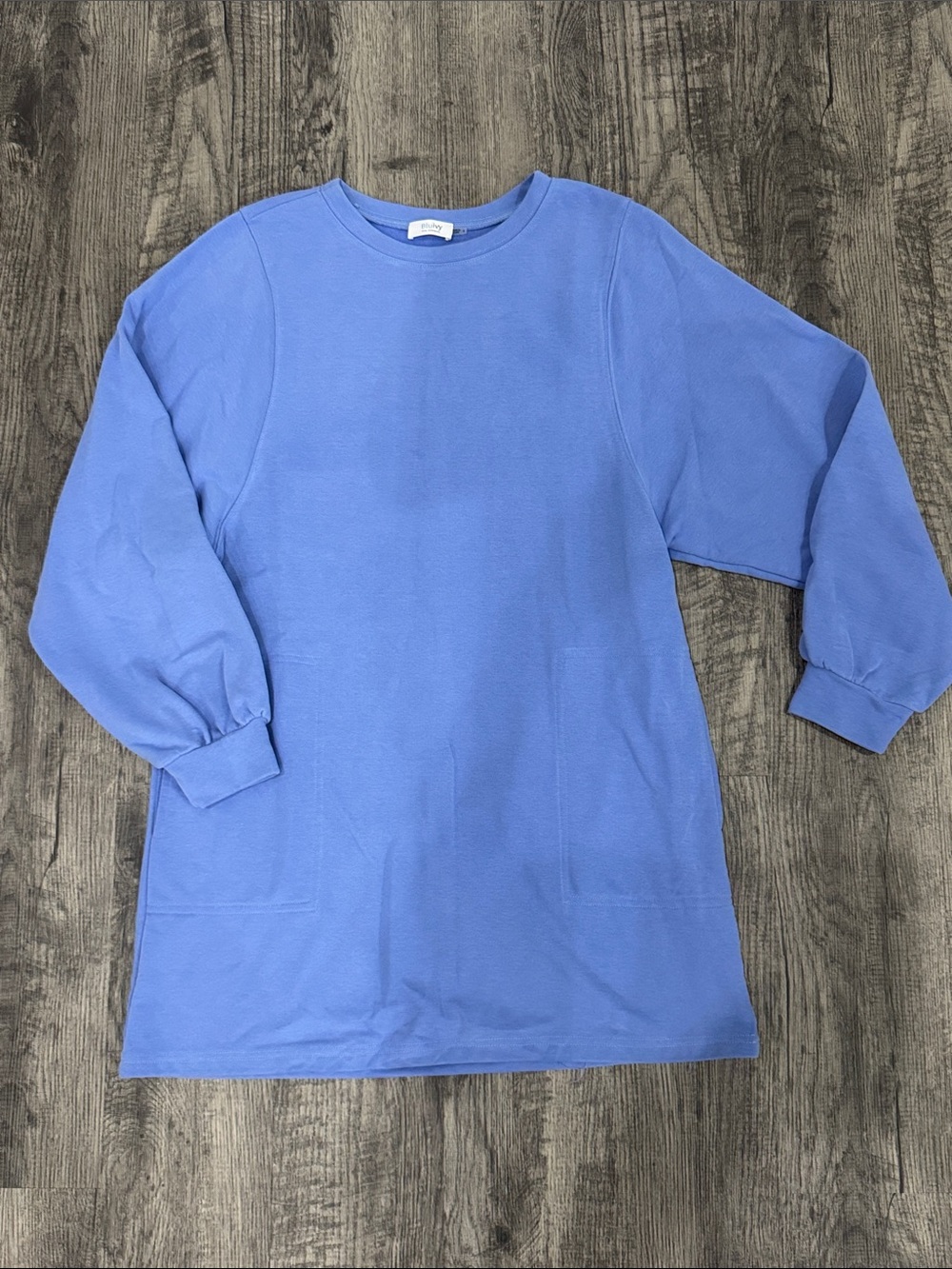 Bluivy Periwinkle Blue Long Sleeve Shift Dress